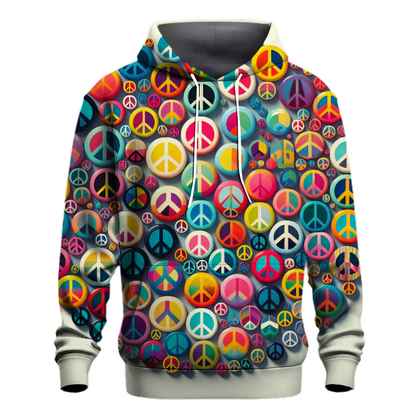 Vibrant Peace Signs Hoodie