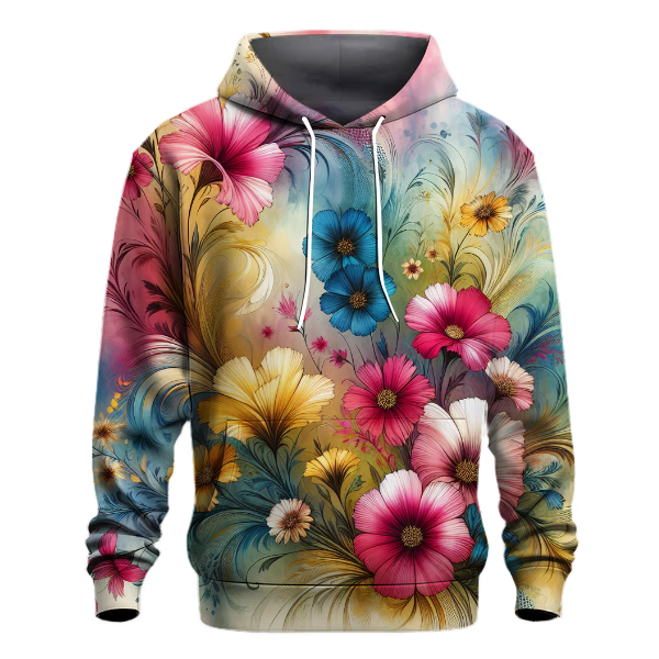 Wildflower Field Tie-dye Design Hoodie