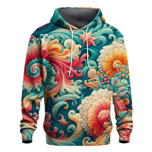 Vivid Coral Reef Hoodie