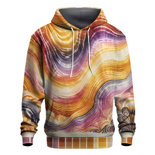 Vintage Sunset Waves Hoodie