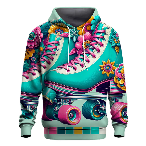 Vintage Roller Skates and Flowers Hoodie