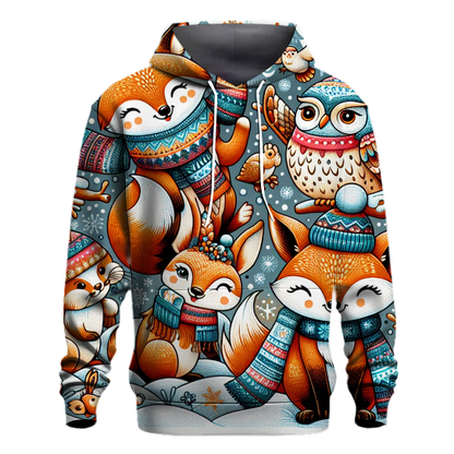 Whimsical Winter Animals Hoodie