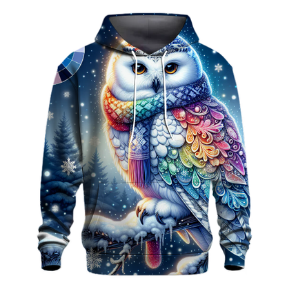 Whimsical Snowy Owl Christmas Hoodie