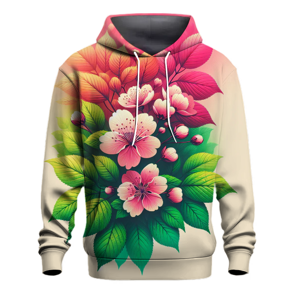 Vibrant Spring Blossom Fade Hoodie