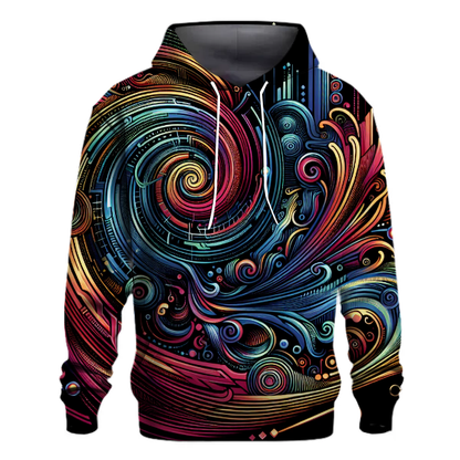 Vintage Techno Patterns Hoodie