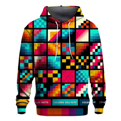 Vibrant Colorful Checkers Hoodie