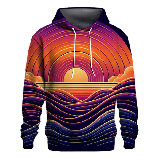 Retro Sunset Waves Hoodie