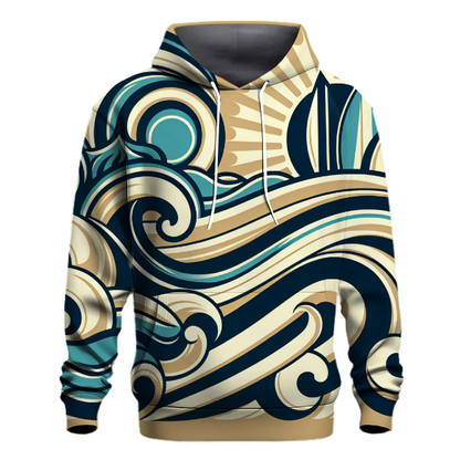 Vintage Surf Waves Hoodie