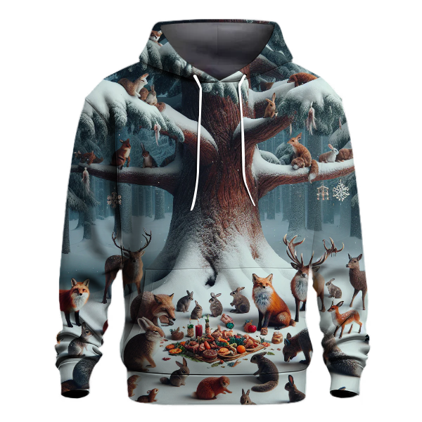 Woodland Animals' Christmas Feast Hoodie