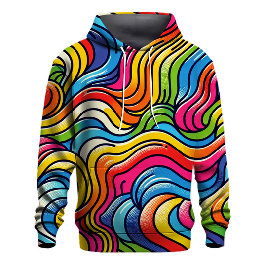 Vibrant 80s Rainbow Hoodie