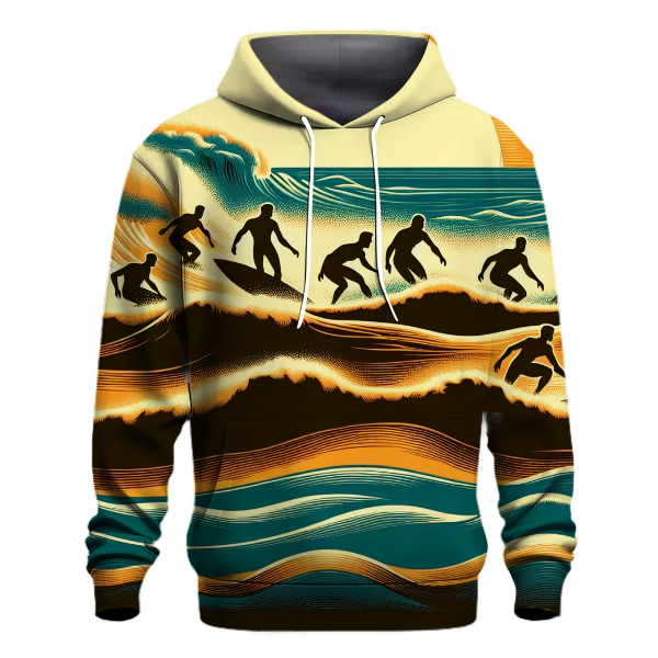 Vibrant 80s Sunset Surf Hoodie