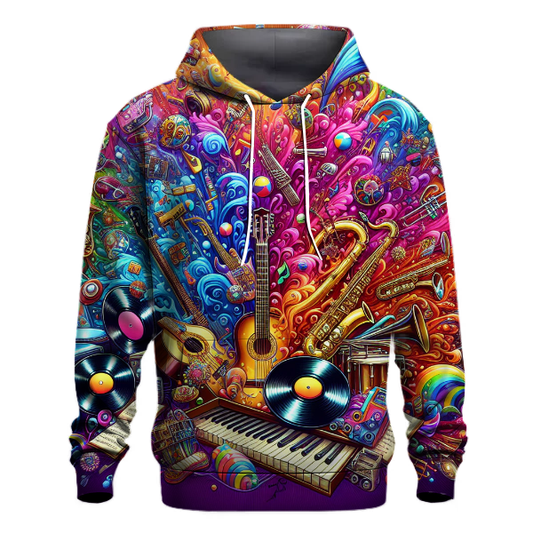 Vibrant Retro Music Icons Hoodie