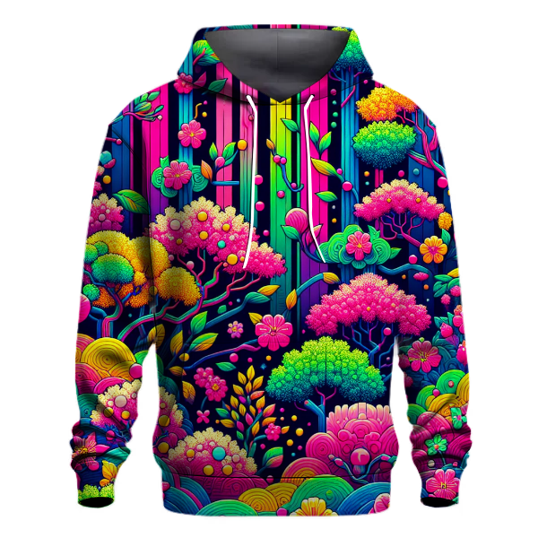 Vibrant Neon Forest Hoodie