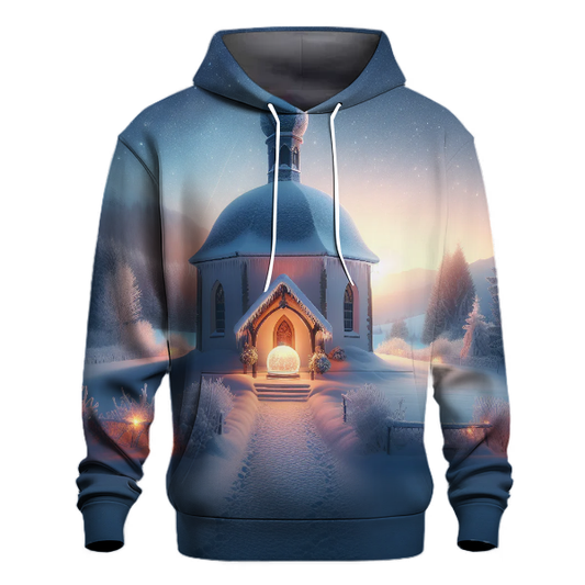 Tranquil Snowy Chapel Hoodie