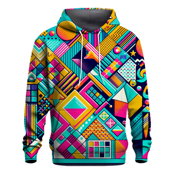 Vibrant 80s Patterns Hoodie