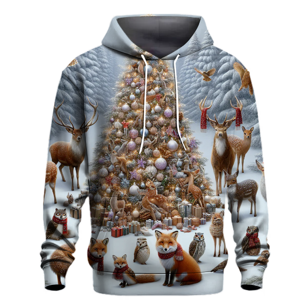 Woodland Creatures Christmas Gathering Hoodie