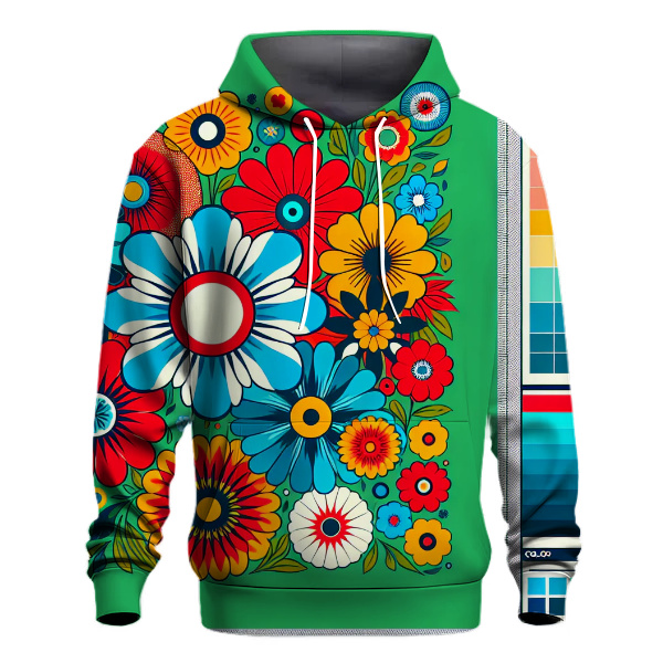 Vibrant Floral Groove Hoodie