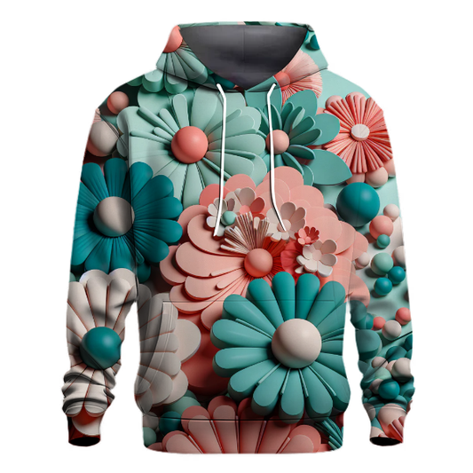 Whimsical Retro Blooms Hoodie