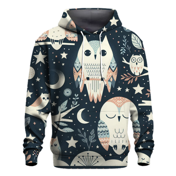 Whimsical Moonlit Owls Hoodie