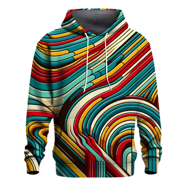 Vibrant 70s Stripes Hoodie