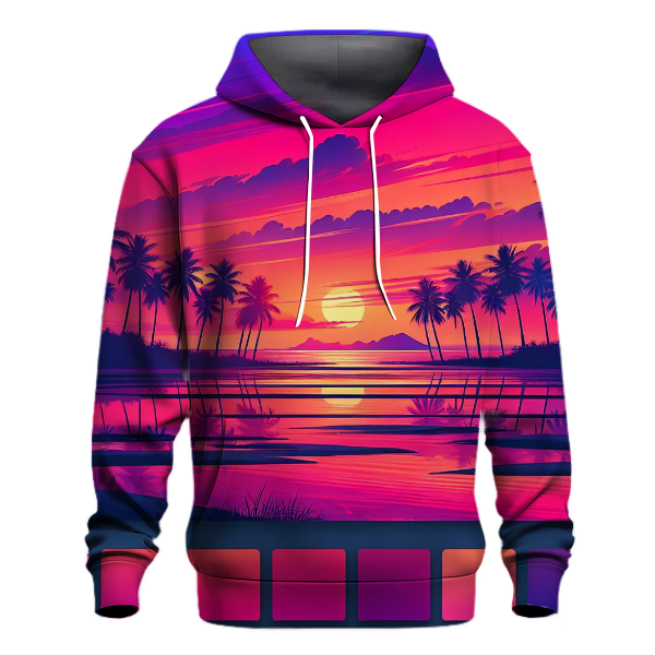 Retro Sunset and Palm Trees Hoodie