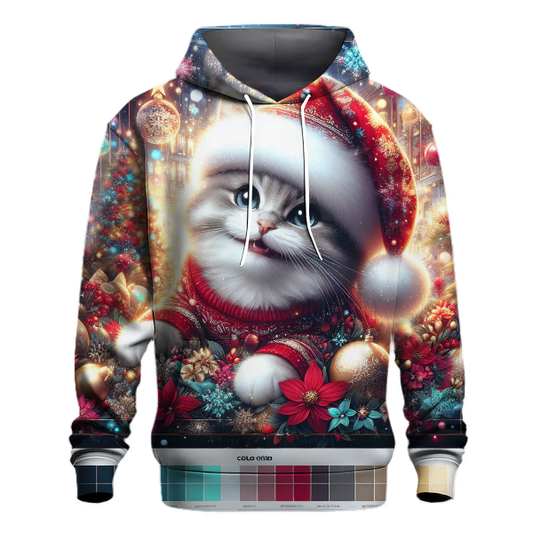 Whimsical Christmas Cat Hoodie