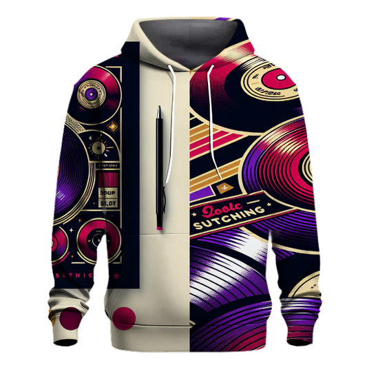 Vintage Vinyl Record Patterns Hoodie