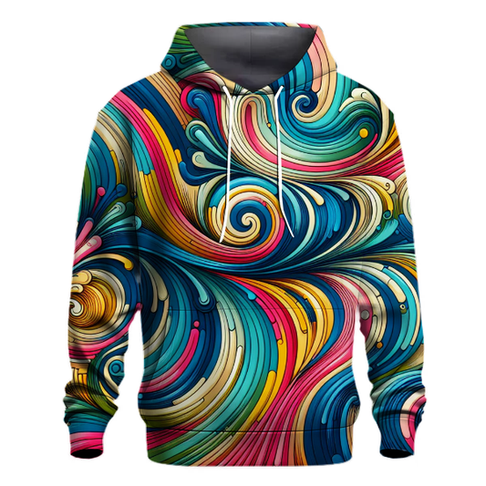 Vibrant Spiral Waves Hoodie