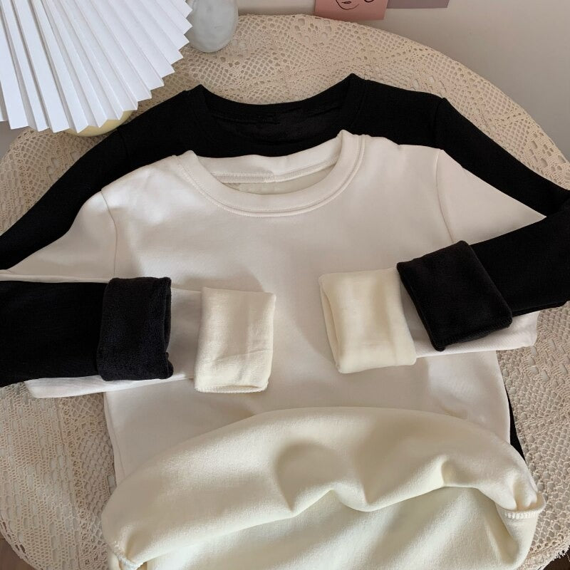 Plush Thickened Long Sleeve T-shirts For Women