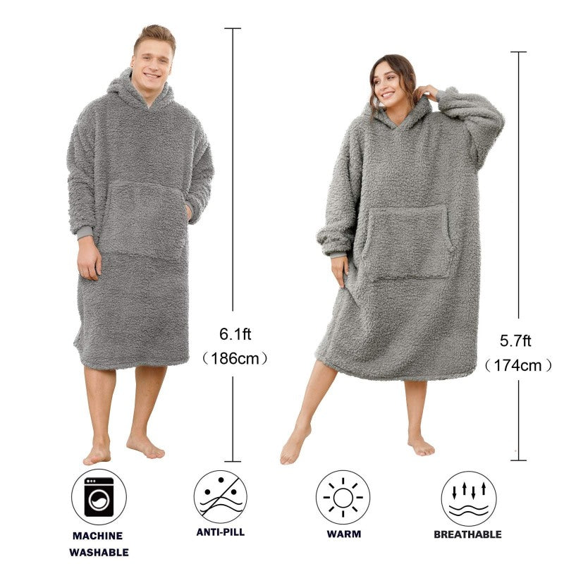 Long Warm Sherpa Fleece Sweatshirts Hoodie