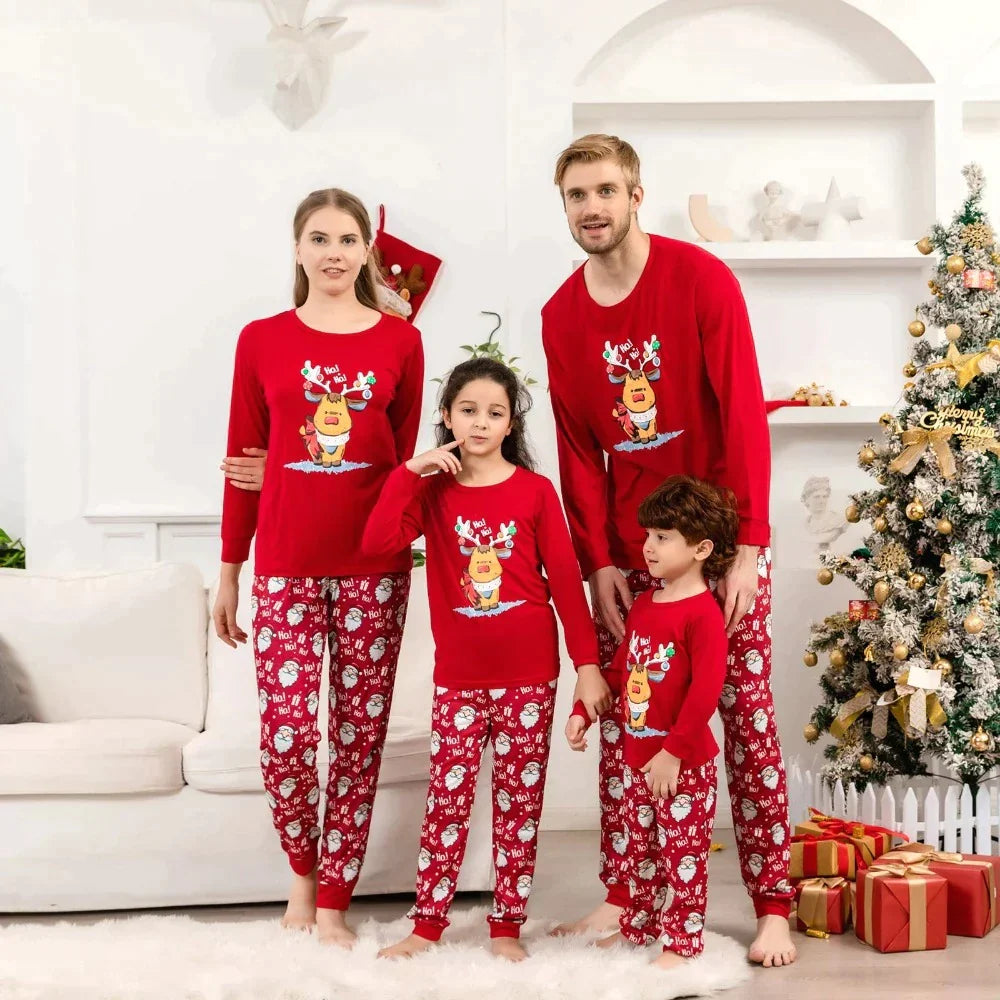 Reindeer And Santa Christmas Family Matching Set