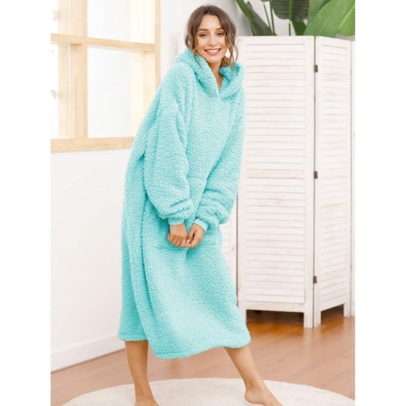 Long Warm Sherpa Fleece Sweatshirts Hoodie