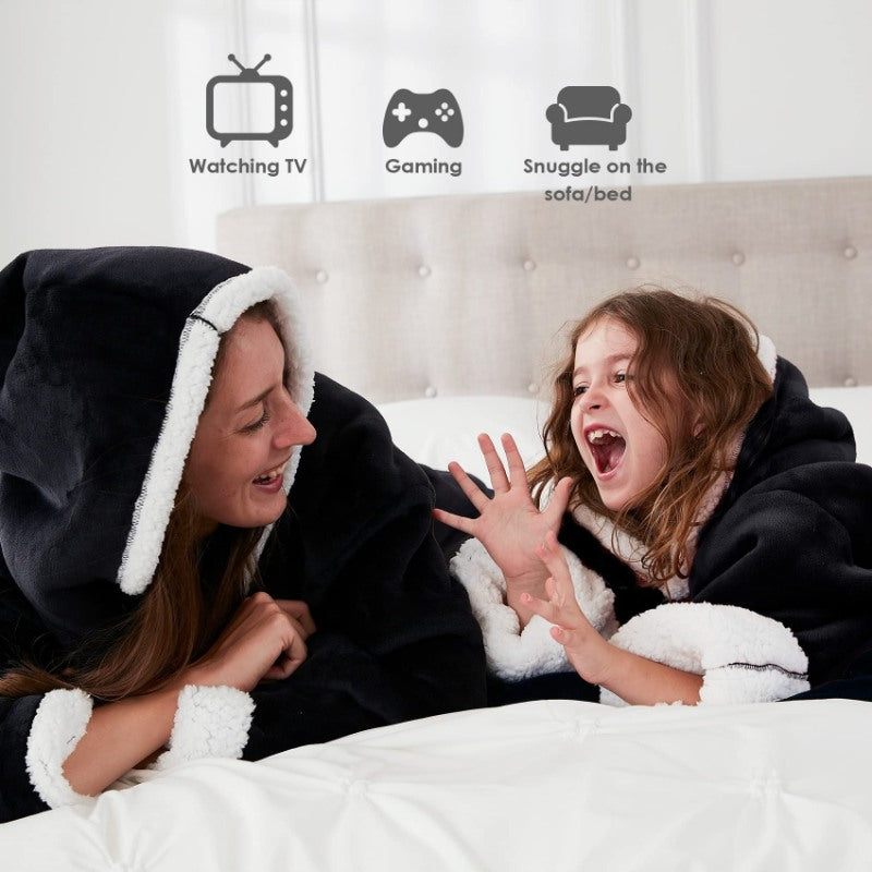 Winter Oversized Fleece Hoodies Blanket