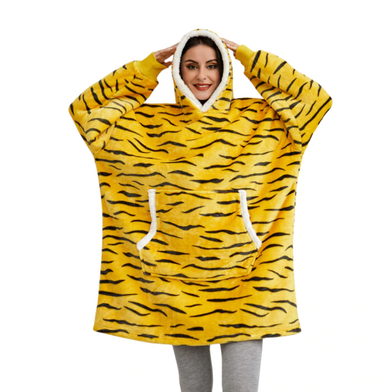 Tiger Print Blanket Hoodie