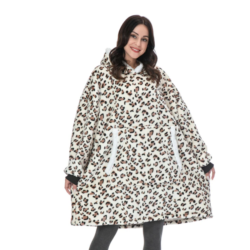 Cheeta Print Blanket Hoodie