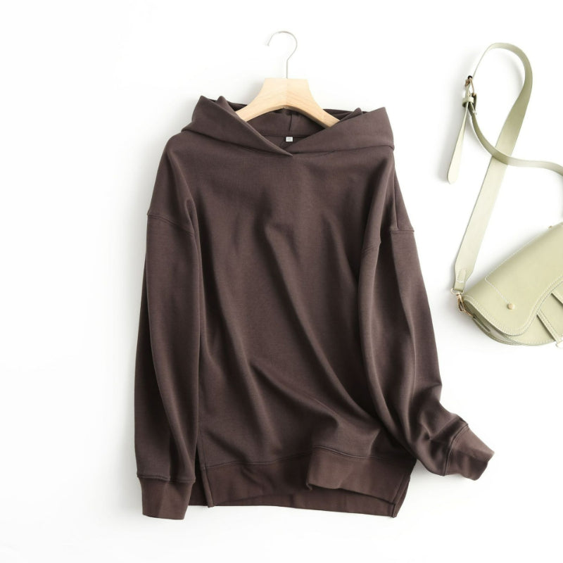 Solid Color Hooded Pullover for Women
