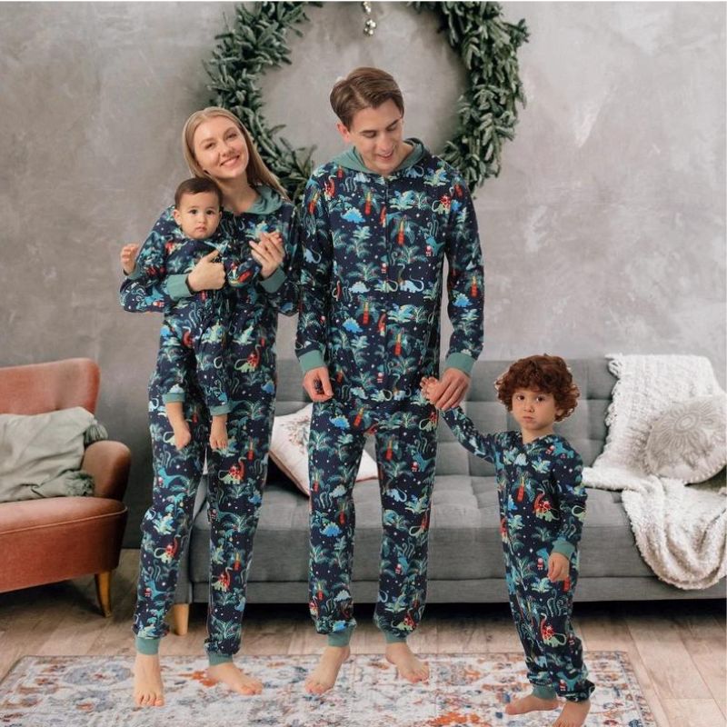 Dinosaur Christmas Family Matching Pajamas