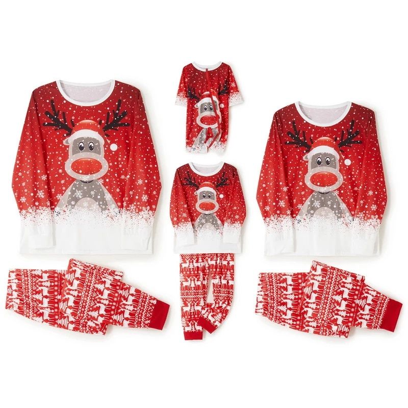 Christmas Deer Print Pajamas Sets