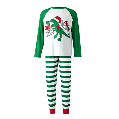 Festive Santa Dinosaur Family Matching Pajama Set