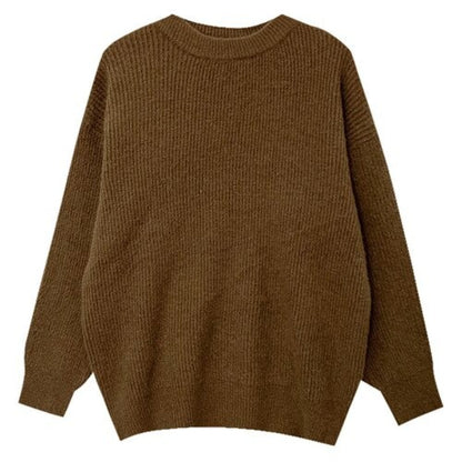 Cashmere Knitted Solid Long-Sleeved Loose Pullover For Women