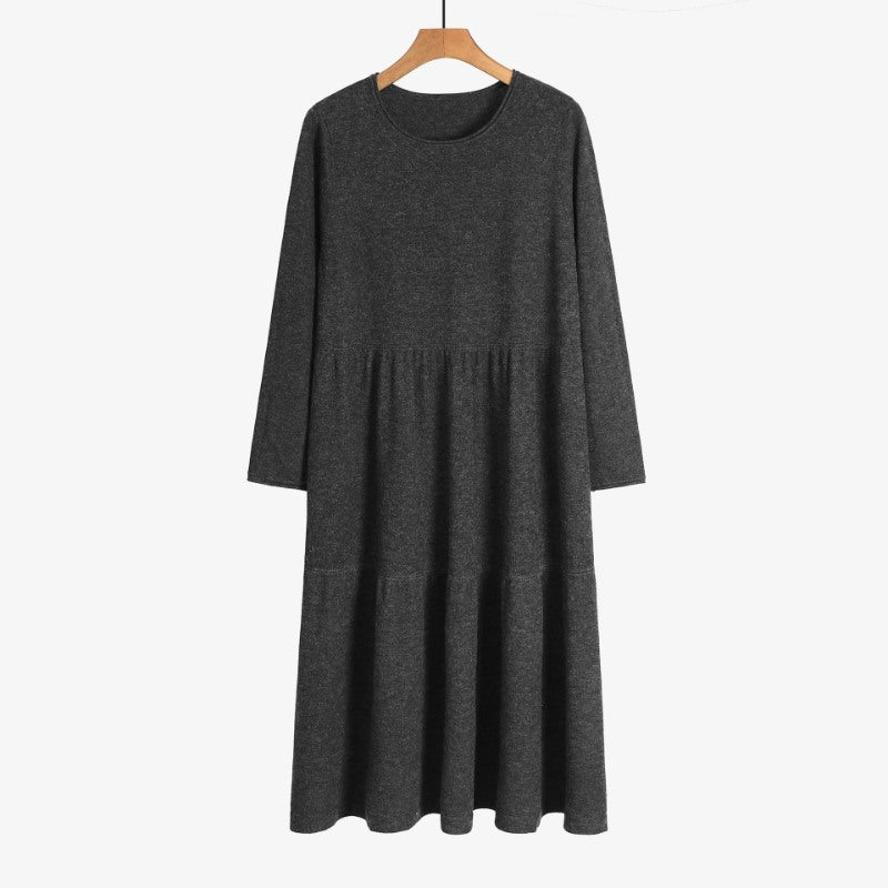 Thick Warm O-Neck Long Knit Sweater Dress For Women