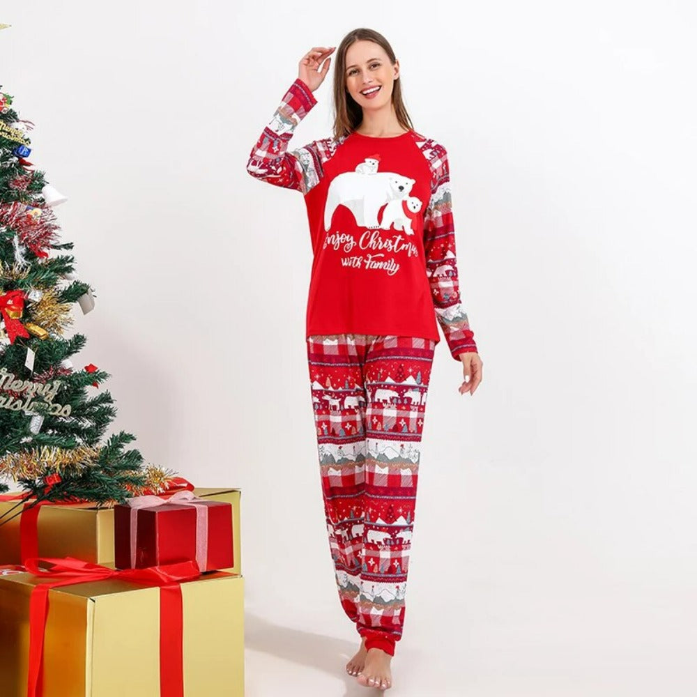 Christmas Festival Bear Family Matching Pajamas Women