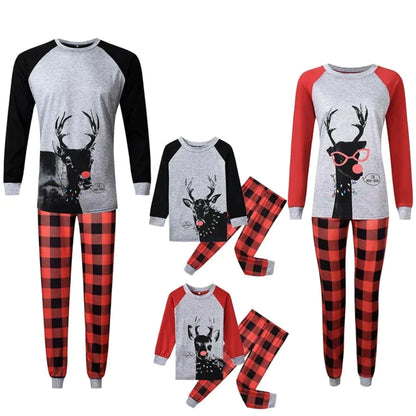 Festive Santa Christmas Deer Pajama Set