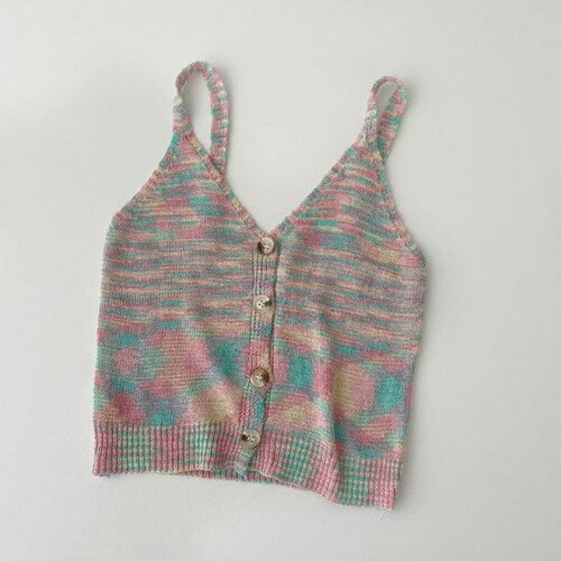 Women's Knitted Outerwear V Neck Tank Top