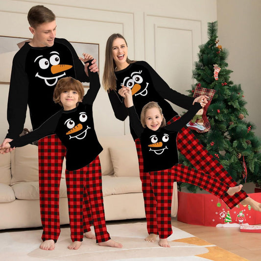 Printed Snowman Pajama Set For Family Baby