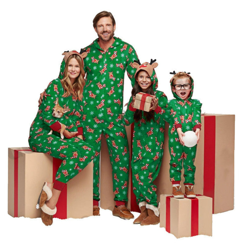 Christmas Funny Reindeer Print Matching Outfits Babies