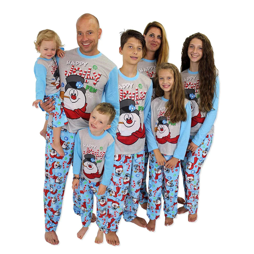 Festive Snowman Christmas Matching Family Pajamas Baby