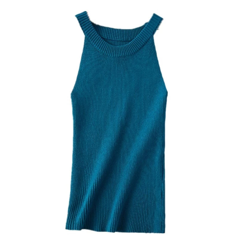 Women Halter Vest Simple Knitted Camisole