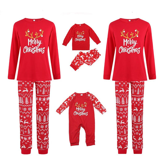 Cartoon Reindeer Matching Pajama Baby