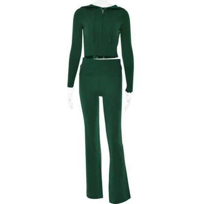 Two Piece Sweatsuit Set Green